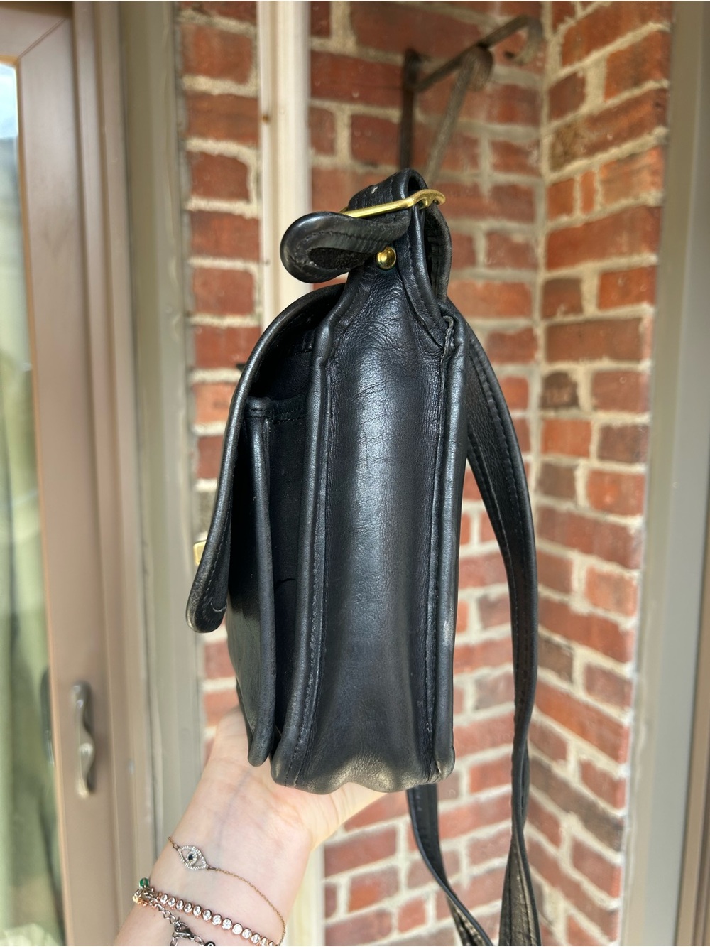 Vintage coach pocket bag style 9875 black leather crossbody turnlock retro y2k - Picture 2 of 10
